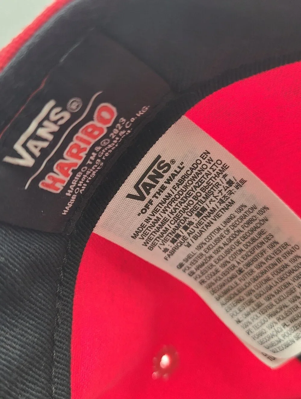 B55 Haribo Vans Hat Cap Snap Back One Size Red Goldbears Patch Candy Mens Logo